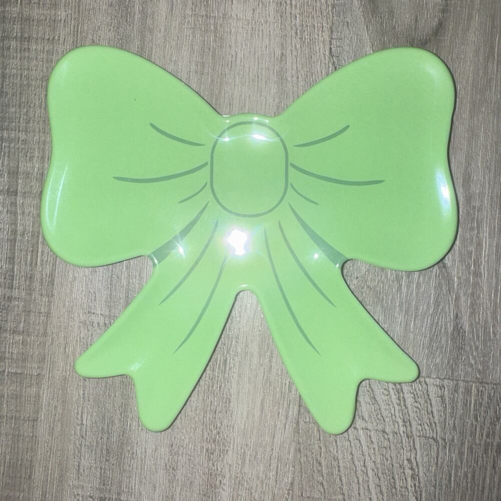 Hobby Lobby The Spring Shop Green Bow Plate Dish Easter Spring Decor NWT